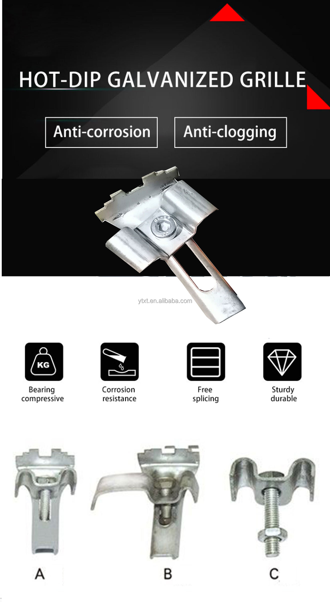 Chinese manufacturer stainless steel grillage clamps for grillage plate installation